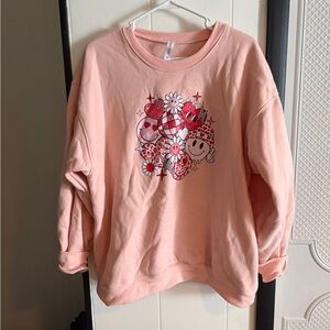 Tickled Teal Light Pink Graphic Sweatshirt